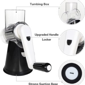 Cambom Rotary Cheese Grater Hand Crank Cheese Shredder, Black | for Fresh Cheese, Vegetable, Nuts,Non-slip Suction Base, Three Blades - Image 7