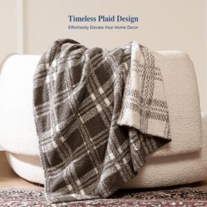 Knit Throw Blanket for Couch, Soft Cozy Fluffy Knitted Blanket for Sofa, Bed, Gift for Women Girls Home Decor (Dark Taupe, Throw 50x72) - Image 7