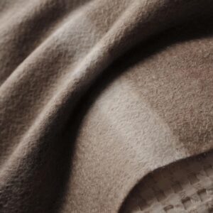 EP Mode 100% Pure Cashmere Throw Blanket for Sofa, Neutral Windowpane | Classic Fringe Design, Buttery-Soft Touch, Year-Round Comfort, Gift-Ready Luxury - Image 4