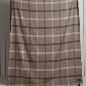 EP Mode 100% Pure Cashmere Throw Blanket for Sofa, Neutral Windowpane | Classic Fringe Design, Buttery-Soft Touch, Year-Round Comfort, Gift-Ready Luxury - Image 7