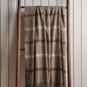 EP Mode 100% Pure Cashmere Throw Blanket for Sofa, Neutral Windowpane | Classic Fringe Design, Buttery-Soft Touch, Year-Round Comfort, Gift-Ready Luxury - Image 8