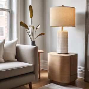 PoKat 23" Modern Ceramic Table Lamp Set of 2 for Living Room Bedroom, White | Nightstand Lamps for Bedside, farmhouse end table & desk light, ideal housewarming gift, new home decor for women mom - Image 5