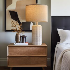 PoKat 23" Modern Ceramic Table Lamp Set of 2 for Living Room Bedroom, White | Nightstand Lamps for Bedside, farmhouse end table & desk light, ideal housewarming gift, new home decor for women mom - Image 7
