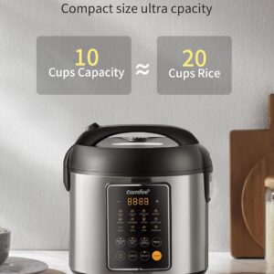 COMFEE' 14-in-1 Rice Cooker, Stainless Steel, 10-Cups Uncooked Rice - Image 5