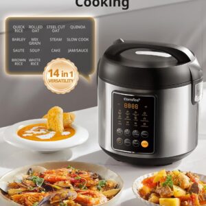 COMFEE' 14-in-1 Rice Cooker, Stainless Steel, 10-Cups Uncooked Rice - Image 7