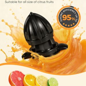 Electric Orange Juicer, Citrus Juicer Squeezer with 2 Interchangeable Cones, 160W Electric Juicer Machine with Stainless Steel Body & Transparent Juice Collector for Lime Grapefruit Lemon - Image 5