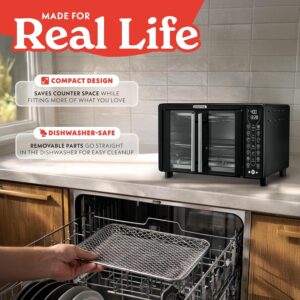 Gourmia French Door Air Fryer Toaster Oven – 6-Slice Capacity, FryForce 360°, Digital Display with 17 Cooking Presets, Black - Image 5