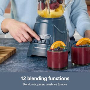 Hamilton Beach Power Elite Blender For Smoothies With Wave Action System | 40 oz. Glass Jar | 12 Functions Including Puree, Crush Ice | 700 Watts | Kitchen Makeover Blue | 58155 - Image 2