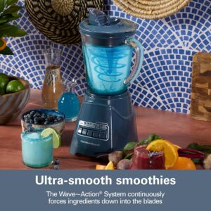Hamilton Beach Power Elite Blender For Smoothies With Wave Action System | 40 oz. Glass Jar | 12 Functions Including Puree, Crush Ice | 700 Watts | Kitchen Makeover Blue | 58155 - Image 6