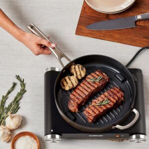 CUSIMAX Electric Burner Hot Plate for Cooking Cast Iron Single Stove, 1500W | Portable Burner with Adjustable Temperature, Works with All Cookware, Non-Slip Rubber Feet, Stainless Steel Easy Cleanup - Image 3