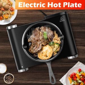CUSIMAX Electric Burner Hot Plate for Cooking Cast Iron Single Stove, 1500W | Portable Burner with Adjustable Temperature, Works with All Cookware, Non-Slip Rubber Feet, Stainless Steel Easy Cleanup - Image 4