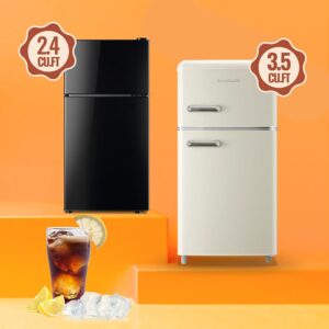 Mini Fridge with Double Doors Small Refrigerator with Separate Freezer & 7 Adjustable Temperature Control, Tiny Size & Personal Fridge Ideal for Office Apartment Dorm Black - Image 7