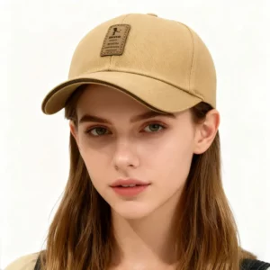 Khaki Vintage Fabric Label Baseball Cap for Men, Trendy and Versatile, Sunshade Duckbill Hat, Casual Soft Top, Flattering for Fa - Image 7