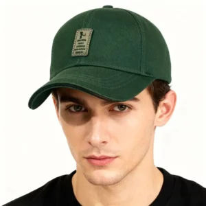 Khaki Vintage Fabric Label Baseball Cap for Men, Trendy and Versatile, Sunshade Duckbill Hat, Casual Soft Top, Flattering for Fa - Image 6
