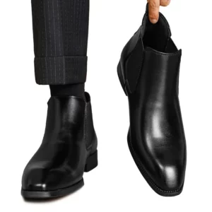 New Winter Men's Genuine Leather Luxury Chelsea Boots, Men's Outdoor Warm Boots, Men's Classic Chelsea Shoes. - Image 6