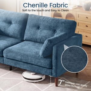 72" Loveseat Sofa Couches for Living Room, Blue Chenille 2-Seater Couch | Modern Comfy Deep Seat Love Seat for Small Spaces Apartment Bedroom Office - Image 5