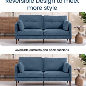 72" Loveseat Sofa Couches for Living Room, Blue Chenille 2-Seater Couch | Modern Comfy Deep Seat Love Seat for Small Spaces Apartment Bedroom Office - Image 7