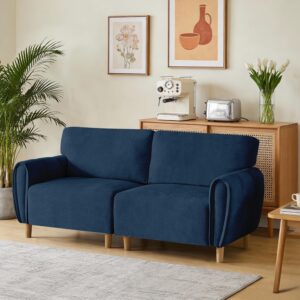 76" Sofa Couch for Living Room,Small Modern Loveseat,Chenille Loveseat Sofa for Bedroom,Office and Small Space.（Blue） - Image 2