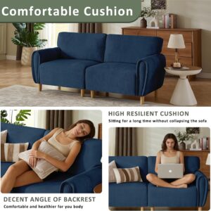 76" Sofa Couch for Living Room,Small Modern Loveseat,Chenille Loveseat Sofa for Bedroom,Office and Small Space.（Blue） - Image 7