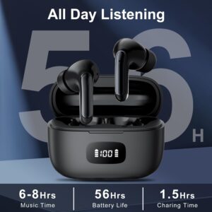 Ear buds, Wireless Earbuds, 56Hrs, BT5.3 Headphones, ENC, IPX7 for iPhone | Bluetooth 5.3, Hi-Fi Stereo Deep Bass, 4 ENC Noise Cancelling Headphones Mics, Ear Buds for iPhone Android Phones Laptop - Image 3