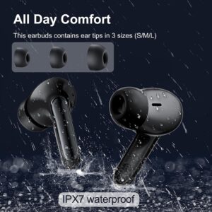 Ear buds, Wireless Earbuds, 56Hrs, BT5.3 Headphones, ENC, IPX7 for iPhone | Bluetooth 5.3, Hi-Fi Stereo Deep Bass, 4 ENC Noise Cancelling Headphones Mics, Ear Buds for iPhone Android Phones Laptop - Image 4