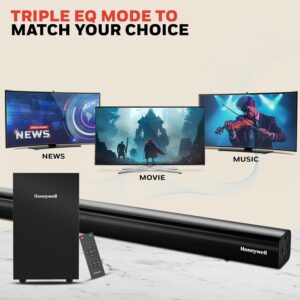 Honeywell Trueno U3000 160W Soundbar with Subwoofer, 2.1 Channel Sound, 57.15 mm*4 Drivers, Bluetooth V5.0+EDR,with Remote,EQ Mode,5 Play Modes-BT,Aux,USB,Optical & HDMI-2Years WARRANTY - Image 7