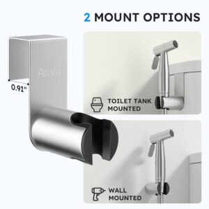 Arofa Handheld Bidet Sprayer, Bidet Attachment for Toilet, Brushed Nickel | Adjustabel Water Flow, Leak-Free Hose, 7/8" T-valve, Fits Two-Piece Toilet, Feminine/Baby Wash, Easy Install, Stainless Steel - Image 3
