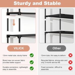 VILICK 5 Tier Shoe Rack with Hook and Side Pocket,Shoe Organizer Space Saver Storage for 20-25 Pair Shoe Storage Shelf Sturdy Free Standing Long Shoe Rack Organizer for Closet,Entryway,Small Spaces - Image 4