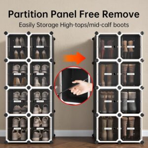 Expandable Shoe Rack, Shoe Storage Cabinet with Magnetic Doors, Narrow Space Storage, Easy to Assemble, Holds Up to 12 Pairs of Shoes, for Entryway, Closet, Hallway & Bedroom - Image 4