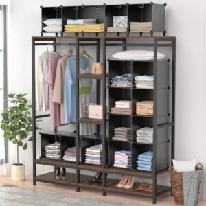 HOMIDEC Closet Organizers and Storage, 16 Cube Storage Organizer, Closet Organizer Bookshelf Cubes Shelves for Clothes, Bedroom, Kids Room, Bathroom, Wardrobe, Garment Racks, Black | Closet Organizer Bookshelf Storege Cubes Shelves for Bedroom, Kids Room, Bathroom, Wardrobe, Clothes Racks - Image 5