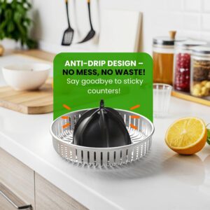 Eurolux Electric Citrus Juicer Stainless Steel | Premium Hands-Free One-Touch Orange Juice Squeezer for Oranges, Lemons, and Limes | Quiet Operation, Easy to Clean, Countertop Small Kitchen Appliance - Image 3