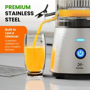 Eurolux Electric Citrus Juicer Stainless Steel | Premium Hands-Free One-Touch Orange Juice Squeezer for Oranges, Lemons, and Limes | Quiet Operation, Easy to Clean, Countertop Small Kitchen Appliance - Image 6
