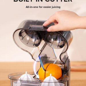Dual-Head Electric Citrus Juicer, Lemon Squeezer with Power Cord and Cleaning Brush, 1-Button Automatic Juicer Machine for Orange, Lemon, Lime, Easy to Clean & Use, Built-in Cutter(Black) - Image 5