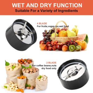 Uten 5-in-1 Smoothie Blender 42 oz/1.25L, Multi-Functional Mixer, Smoothie Maker, Juicer, Grinder with 304 Stainless Steel Blades, BPA-Free, Dishwasher Safe, Includes 3 Blender Cups & 2 Travel Bottles - Image 3