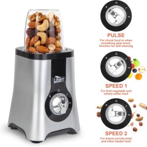 Uten 5-in-1 Smoothie Blender 42 oz/1.25L, Multi-Functional Mixer, Smoothie Maker, Juicer, Grinder with 304 Stainless Steel Blades, BPA-Free, Dishwasher Safe, Includes 3 Blender Cups & 2 Travel Bottles - Image 4