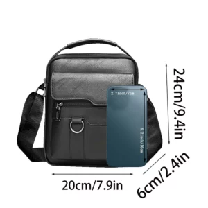 Multi-purpose men's shoulder bag for work, PU crossbody briefcase with handle, professional casual daypack - Image 5