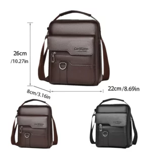 Multi-purpose men's shoulder bag for work, PU crossbody briefcase with handle, professional casual daypack - Image 4