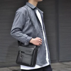 Multi-purpose men's shoulder bag for work, PU crossbody briefcase with handle, professional casual daypack - Image 8