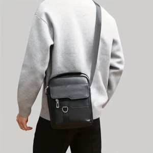 Multi-purpose men's shoulder bag for work, PU crossbody briefcase with handle, professional casual daypack - Image 7