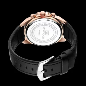Man Sports Watches Fashion Racing Series 46mm Black Leather Clock VA VA VOOM Quartz Movement 3Bar Waterproof Wrist Watch for Men - Image 4