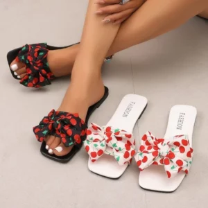 Women Slippers 2026 New Trend Flat Slippers Fashion Trend Bow Anti Slip Sandals Wear-resistant Comfortable Shoes Slides Women - Image 1