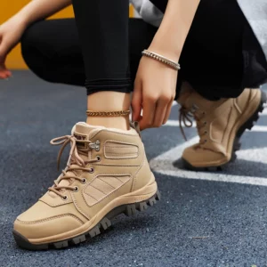 Women Sports Shoes White Casual Non Slip Running Shoes Outdoor Hiking Climbing Waterproof Breathable Lace Up Platform Sneakers - Image 3