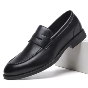 Fashion New Arrival One-Strap Over-the-Waterloo Loafers Business Formal Classic Breathable Men's Leather Shoes Round-Toe Versati - Image 2