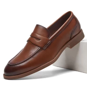 Fashion New Arrival One-Strap Over-the-Waterloo Loafers Business Formal Classic Breathable Men's Leather Shoes Round-Toe Versati - Image 5