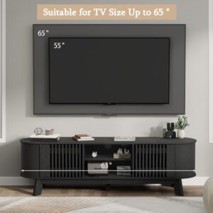 Living Room Table Sets of 2, Oval TV Stand and Coffee Table Set - Image 3