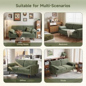 64.5" Loveseat Sofa, Chenille Loveseat Couch for Living Room, Green 23.2" Deep Seat Love seat with Padded Arms, Comfy Modern Small Couches for Bedroom, Small Spaces, Dorms, Office, Apartment - Image 5