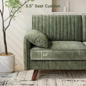 64.5" Loveseat Sofa, Chenille Loveseat Couch for Living Room, Green 23.2" Deep Seat Love seat with Padded Arms, Comfy Modern Small Couches for Bedroom, Small Spaces, Dorms, Office, Apartment - Image 7