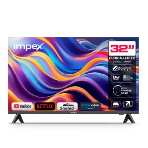 Impex 32 Inch HD Smart LED TV - HD 1366 x 768 Resolution, Latest Android Television, Quad Core, Frameless, A+ Panel, Android TV with Wi-Fi, 3 HDMI Ports , 2 USB, VGA, RJ45, 178° View, Slim Design, Netflix, YouTube, 2 Year Warranty - Gloria 32 Smart IX 32HD SMART IX 32HD SMART Black - Image 8