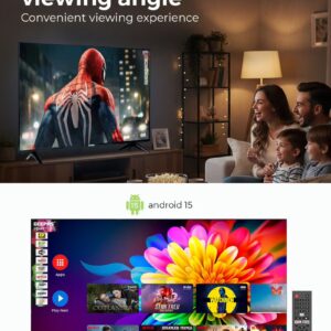 GEEPAS 50-inch 4K Ultra HD LED TV Android Powered Smart TV | Advanced HQ Sound with Remote Control, Multiple Ports like HDMI, USB, AV-IN, Headphone Jack | Wi-Fi, Screen Mirroring, Slim and Frameless Design | GLED5028SEFHD Black GLED5028SEFHD Black - Image 4