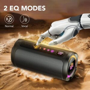 Portable Bluetooth Speaker with Battery Level Display, Powerful Sound Wireless Speaker: Deep Bass, BT 5.4, 20H Playtime, 7 RGB Modes, IPX7 Waterproof, TWS Pairing, Beach/Vacation Essentials（Black） - Image 3